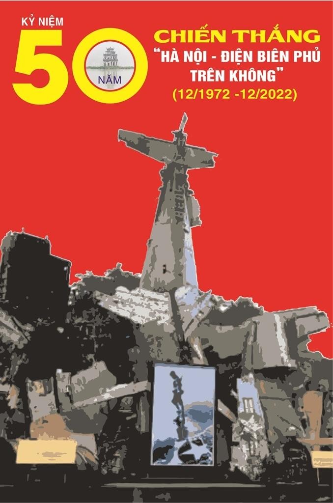 Ấn tượng tranh cổ động 50 năm Chiến thắng Hà Nội - Điện Biên Phủ trên không ảnh 9