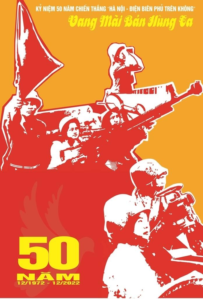 Ấn tượng tranh cổ động 50 năm Chiến thắng Hà Nội - Điện Biên Phủ trên không ảnh 8