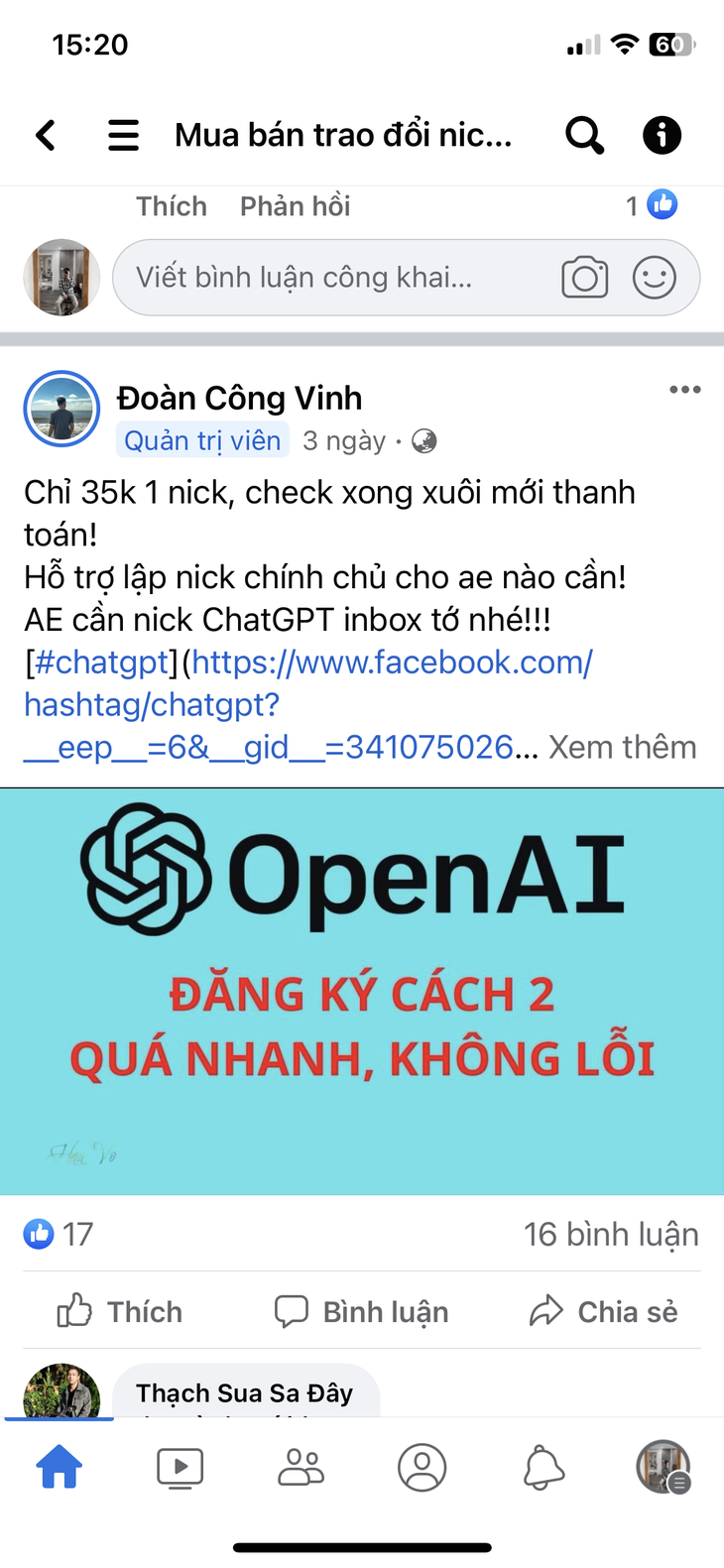 Bùng nổ các nhóm mua bán tài khoản ChatGPT trên mạng xã hội