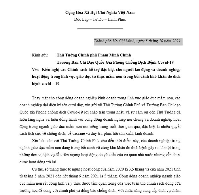 Các trường mầm non gửi thư kiến nghị lên Thủ tướng. truong-mam-non-thu-kien-nghi-thu-tuong.png