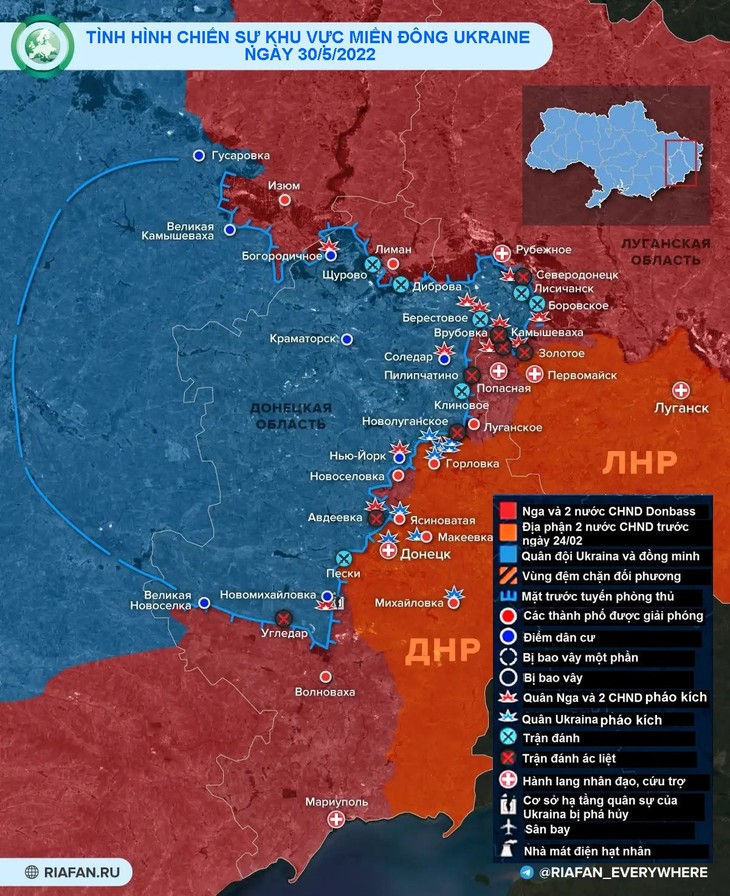 Quân đội Nga, dân quân Donbass tấn công vào thành phố chiến lược Severodonetsk ảnh 1