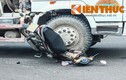 Xe máy “găm” chặt bánh xe bồn, 2 trẻ em nhập viện