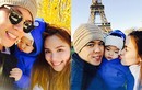 Vợ chồng Diễm Hương hạnh phúc bên con trai ở Paris