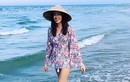 Hoa hậu Hong Kong thích thú đội nón lá dạo biển Đà Nẵng