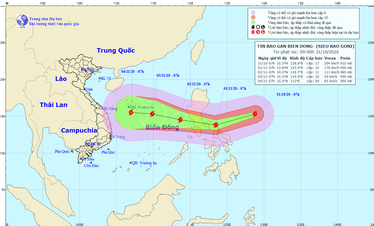 Siêu bão Goni gió giật trên cấp 17 áp sát biển Đông