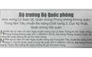 Bộ trưởng Phùng Quang Thanh gửi thư chúc mừng hai ĐV quân đội
