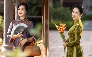 NSND Lan Hương, Chiều Xuân diện áo dài đẹp nền nã 