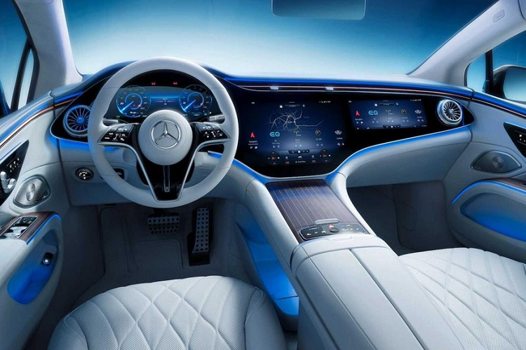 Xe điện cao cấp Mercedes EQS 2022 lộ hình ảnh nội thất