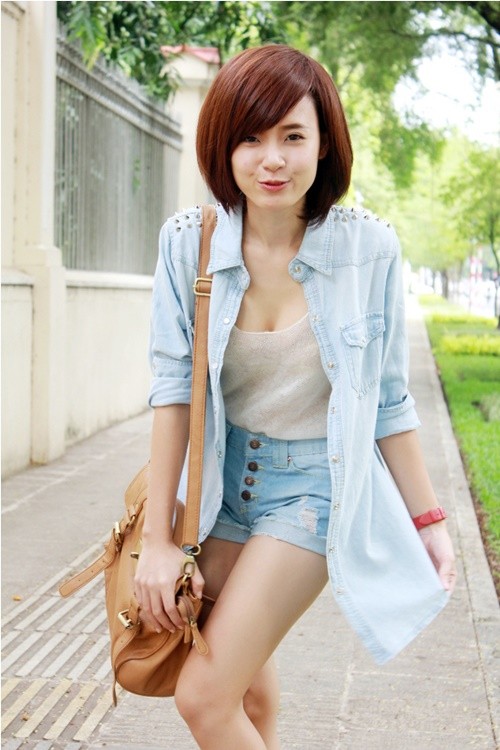 Hot girl Việt dễ thương với tóc ngắn ngang vai