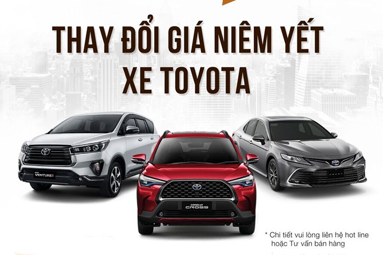 Toyota tăng giá bán xe tại Việt Nam từ 2023 từ 5-90 triệu đồng?