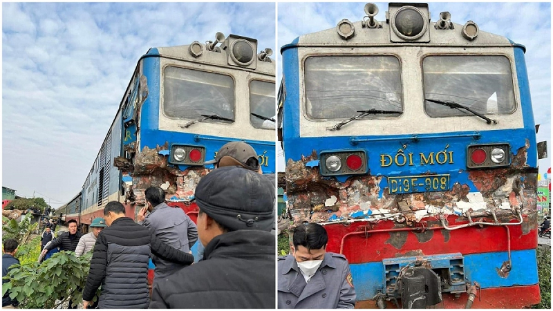 The car has a great deal of damage to the car and the earring in Ha Noi-Hinh-4