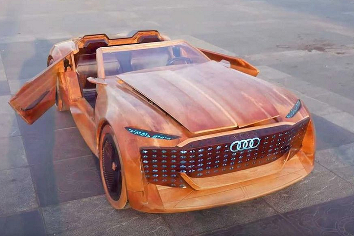 Xe sang Audi Skysphere bằng gỗ đẹp "như xịn" của thợ mộc Việt Nam Xe sang Audi Skysphere bang go dep