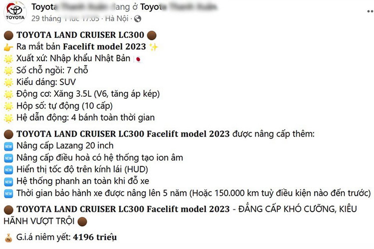 Toyota Land Cruiser 2023 in Vietnam, full price, 4,196 ty dong-Hinh-2